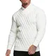 Didadihu Herren Pullover Winter Unisex Schwarze Winterpullover Rolli Sweater Winter Fleecepullover Grobstrick Hemdkragen Pullover Pulli Mantel Langarm Turtleneck