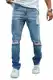 GINGTTO Herren Denim Hose dehnbar Röhrenjeans Slim fit Freizeit Männer Jeanshose Blau 34