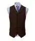 Solove-Suit Herren Casual Plaid AnzugWeste Tweed Slim Fit Weste for Hochzeits-Trauzeugen(Coffee,M)
