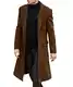 ECDAHICC Herren Casual Slim Fit Wollmantel Lange Jacke Kerbkragen Trenchcoat Einreiher Mantel Winter Warme Oberbekleidung(TA,M)