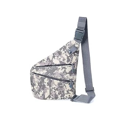 Sling Crossbody Bag Umhängetasche Schultertasche Rucksack Anti-Diebstahl &Wasserresistent für Damen und Herren(Tarnfarbe Blau, Rechte Hand)