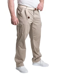 Herrenhose kitt Größe 32 I Cargo-Hose aus Baumwolle I Bequeme Pants Comfort Fit mit 6 Taschen I Männer-Hose elegant & lässig mit 6 Gürtel-Schlaufen I Hosen in Übergrößen