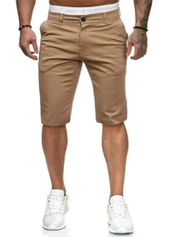 Herren-Chinos, flache Vorderseite, Golf-Shorts, Arbeitskleid, kurz, Sommer, Strand, Shorts, Khaki, 46