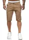 ALLABREVE Herren-Chinos, flache Vorderseite, Golf-Shorts, Arbeitskleid, kurz, Sommer, Strand, Shorts, Khaki, 46