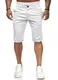 ALLABREVE Herren-Chinos, flache Vorderseite, Golf-Shorts, Arbeitskleid, kurz, Sommer, Strand, Shorts, Weiss/opulenter Garten, 48