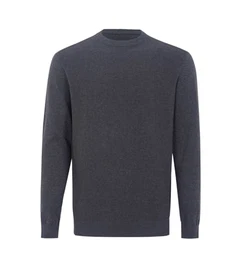 Waffel Baumwolle Herren Steckbrücke: Groß Langärmelig Rundhalsausschnitt Warm Lässig Pullover Holzkohle 2XL