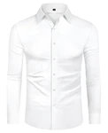DEMEANOR Hemd Herren Stretch Langarm Slim Fit Businesshemden bügelfrei 