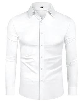 DEMEANOR Hemd Herren Stretch Langarm Slim Fit Businesshemden bügelfrei