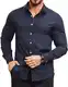 COOFANDY Freizeithemd Herren Button Down Langarm Hemd Freizeit Regular Fit Businesshemden Männer Dunkelblau M