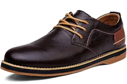Herren Anzugschuhe Klassische Derby Schnürschuhe Moderne Business Schuhe Oxford Hochzeit Schuhe Freizeit Schnürhalbschuhe,Braun,Gr.43 EU