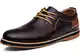 Meik Mangni Herren Anzugschuhe Klassische Derby Schnürschuhe Moderne Business Schuhe Oxford Hochzeit Schuhe Freizeit Schnürhalbschuhe,Braun,Gr.43 EU
