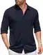 COOFANDY Herren Hemd Langarm Sommer Button Down Shirt Wrinkle Free Shirt Business Hemd Freizeithemd Hemden Blauviolett M