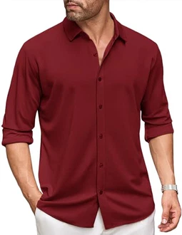 COOFANDY Herren Langarm Freizeithemd Business Hemd Button Down Hemd Regular Fit