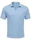 COOFANDY Poloshirt Herren Kurzarm Golf Poloshirts mit Tasche Polo Tshirt Basic Herren T-Shirt Polohemd Sommer Einfarbig T-Shirt Business Oberteil Slim Fit A-Hellblau XXL