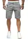 Lässige Herren-Shorts, flache Vorderseite, Sommer-Shorts, klassische Passform, 27,9 cm Shorts mit Taschen, GRAU, 28