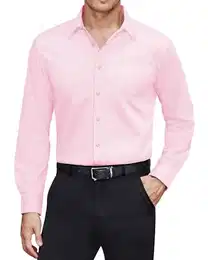 J.VER Freizeit Herren Hemd Casual Regular Fit Business Shirt Männer Konzert Alltag Dating Oberteile,Rosa,M