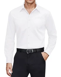 J.VER Hemd Herren Bügelfrei Stretch Businesshemden Langarm Regular Fit Hochzeit Oberteile Ehemann Büro Anzughemd,Weiß,M