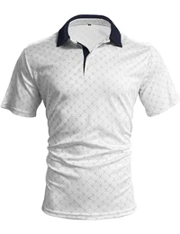 Poloshirt Herren T Shirt Männer Hemd Herren Kurzarm T-Shirt Sommer Slim Fit Golf Polo Shirt Weiß M