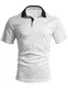 GLESTORE Poloshirt Herren T Shirt Männer Hemd Herren Kurzarm T-Shirt Sommer Slim Fit Golf Polo Shirt Weiß M
