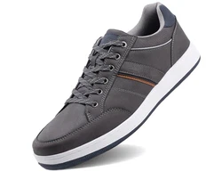 LANGDU Freizeitschuhe Herren Sneaker Walkingschuhe Leichtgewicht Atmungsaktive Sportschuhe Grau (20,41EU)