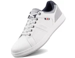 LANGDU Freizeitschuhe Herren Sneaker Walkingschuhe Leichtgewicht Atmungsaktive Sportschuhe Weiß