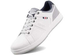 LANGDU Freizeitschuhe Herren Sneaker Walkingschuhe Leichtgewicht Atmungsaktive Sportschuhe Weiß