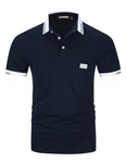 LIUPMWE Poloshirt Herren Kurzarm Polohemd Regular Fit Basic Tennis Golf T-Shirt Blau