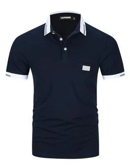 LIUPMWE Poloshirt Herren Kurzarm Polohemd Regular Fit Basic Tennis Golf T-Shirt Blau LIUPMWE Poloshirt Herren Kurzarm Polohemd Regular Fit Basic Tennis Golf T-Shirt Blau