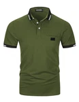 LIUPMWE Poloshirt Herren Kurzarm Polohemd Regular Fit Basic Tennis Golf T-Shirt Grün