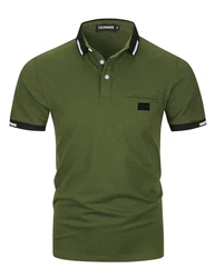 LIUPMWE Poloshirt Herren Kurzarm Polohemd Regular Fit Basic Tennis Golf T-Shirt Grün