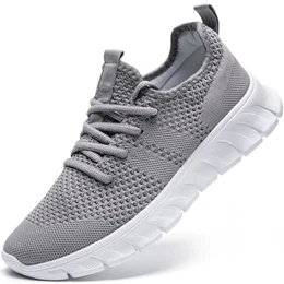 Laufschuhe Herren Schuhe Sneaker Sportschuhe Turnschuhe Wanderschuhe Tennisschuhe atmungsaktiv leichte Gymnastikschuhe Freizeit straßenlaufschuhe Grau 41