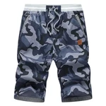 HCSS Kurze Hosen Herren Sommer Sporthose Chino Gummizug Camouflage Blau