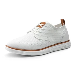 Herren Anzugschuhe CoolFlex Craft Atmungsaktiv Gestrickter Stoff Schnürhalbschuhe Sommer Casual lässige Moderne Klassische Schuhe,Size 43,Weiss,SBOX2406M