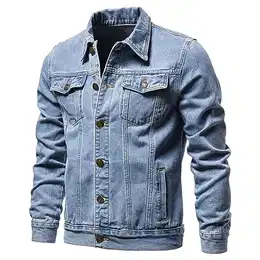 Jeanjacke Herren Regular Fit Vintage Classic Denim Übergangsjacke mit Umschlagkragen Einfache Mode Basic Stretch Jeans Jacke Outdoor Sweatjacke Arbeitsjacke Sportbekleidung Streetwear (Blue,M) XH1
