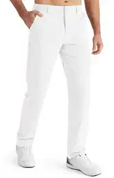 Golfhose Herren Anzughose Chino Hose Slim Fit Stretch Stoffhose Golf Trousers Pants Stretchhose mit Reißverschluss 32W 32L Weiß