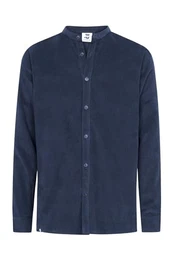 HANSEHELD Cordhemd Herren Blau L Kord Cord Feincord Babycord