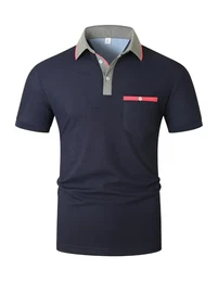 Poloshirt Herren Kurzarm,T Shirts Männer,Slim Fit Golf Sports Hemd,Leichtes und Bequemes Polohemd Basic Tops,Blau,M