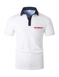 Poloshirt Herren Kurzarm,T Shirts Männer,Slim Fit Golf Sports Hemd,Leichtes und Bequemes Polohemd Basic Tops,Weiß,M