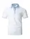 KUNJLELP Herren Poloshirt Kurzarm,100% Baumwolle,Sommer Slim Fit Sports Golf Polohemd Blau Patchwork Kragen T-Shirt M-3XL,Weiß,M