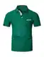 LIUPMWE Poloshirt Herren T Shirts Männer Kurzarm Kontrastfarbe Ausschnitt Baumwolle Sommer Golf Sports,M,Grün-NEW42