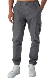 Cargohose Herren – Chino Hose Cargo Hosen Stretch, Arbeitshosen Baggy Baumwolle, Activewear für Herren mit Taschen Kordelzug (Anthrazit, M)