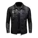 ZFBAOJT Lederjacke Herren Schwarz Motorrad Jacke Herren Bikerjacke Vintage Kunstleder Outwear Casual Leicht M