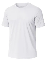 Herren Sport Funktionsshirt UPF 50+ Shirts Atmungsaktiv Fitness T-Shirt Herren Sonnenschutz Outdoorshirts Leicht Wandershirt Weiß M