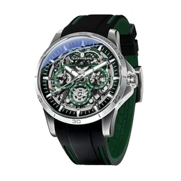 Herrenuhr Wasserdicht Grün-schwarz Silikon Uhren für Männer Analog Leuchtend Datum Lässig Armbanduhr Geschenke für Männer