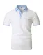VMSUCIJ Poloshirt Herren Kurzarm Slim Fit 100% Baumwolle Lässige T-Shirts mit Kragen Golf Sports Polohemd mit Tasche,Weiß 41,M