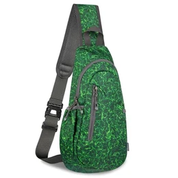 Shoulder Bag Small Backpack Sling Bag for Women Men Gym Cross Body Running Rucksack Work Healthy Back Bag Chest Bags Crossbody Backpacks Daypack Camp Day Packs Sports Lightweight Green Grass