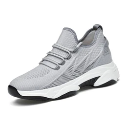 VIBLiSS Herren Aufzug Schuhe Unsichtbare Höhe Heben Höhere Schuhe Casual Mesh Breathable Walking Sneakers für Männer,3.14inchs(8cm) Grey,41 EU