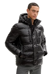 Herren 1043707 Pufferjacke mit Abnehmbarer Kapuze, 36459-Shiny Black, M