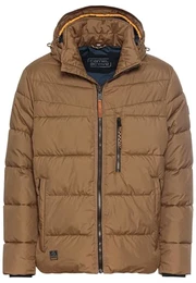 Herren Steppblouson mit Abnehmbarer Kapuze Braun menswear-50