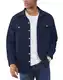 EKLENTSON Herren Cordhemd Langarm Casual Leicht Freizeit Shirt Regular Fit Vintage Hemd mit Brustpattentasche (M, Navy)